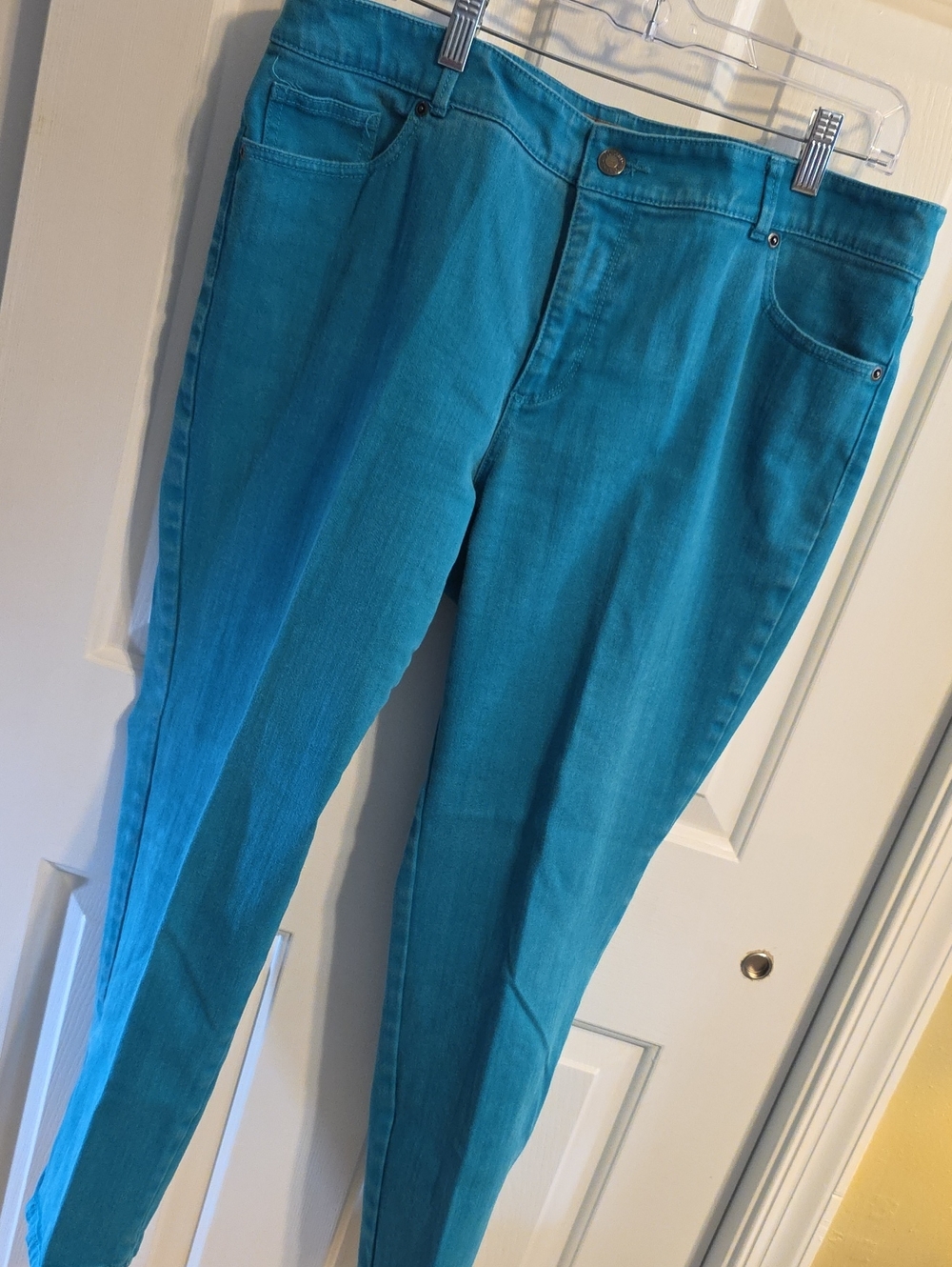 Chico's So Slimming 2.5 (14) Teal Skinny Jeans